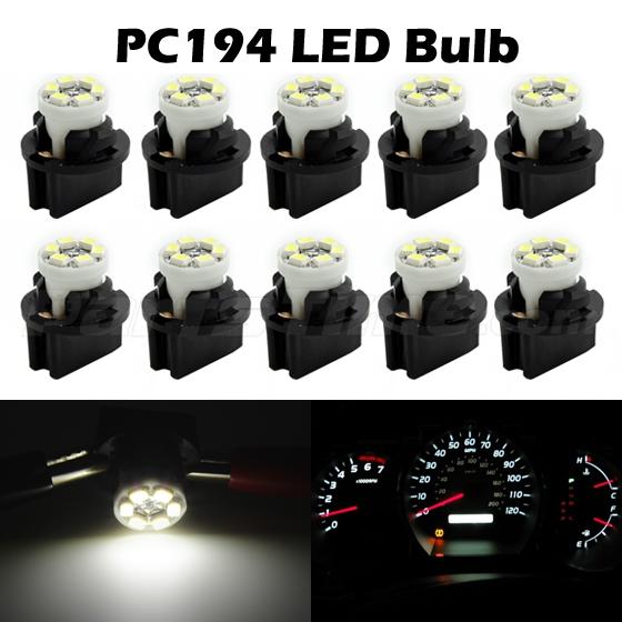 10x White PC194 Instrument Panel Cluster Led Light Bulb Dashboard