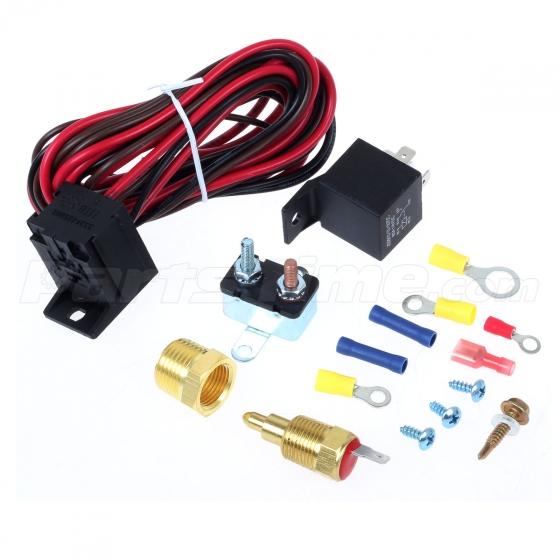 16 Electric Radiator Cooling Fan 185 Degree Thermostat Fan Wiring Relay Kit Ebay