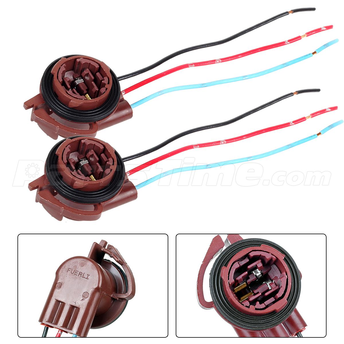 2pc 3157 3057 Female Socket Brake Turn Light Wire Harness Connector for