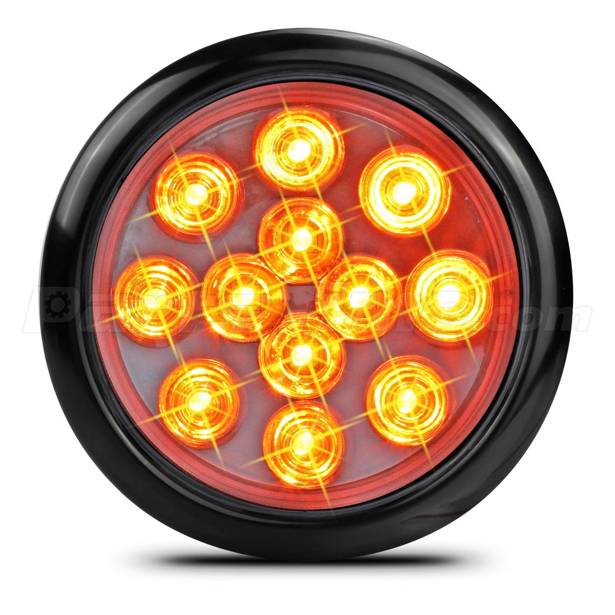 4 U0026quot Round Clear Lens Amber Led Truck Trailer Stop Turn Tail