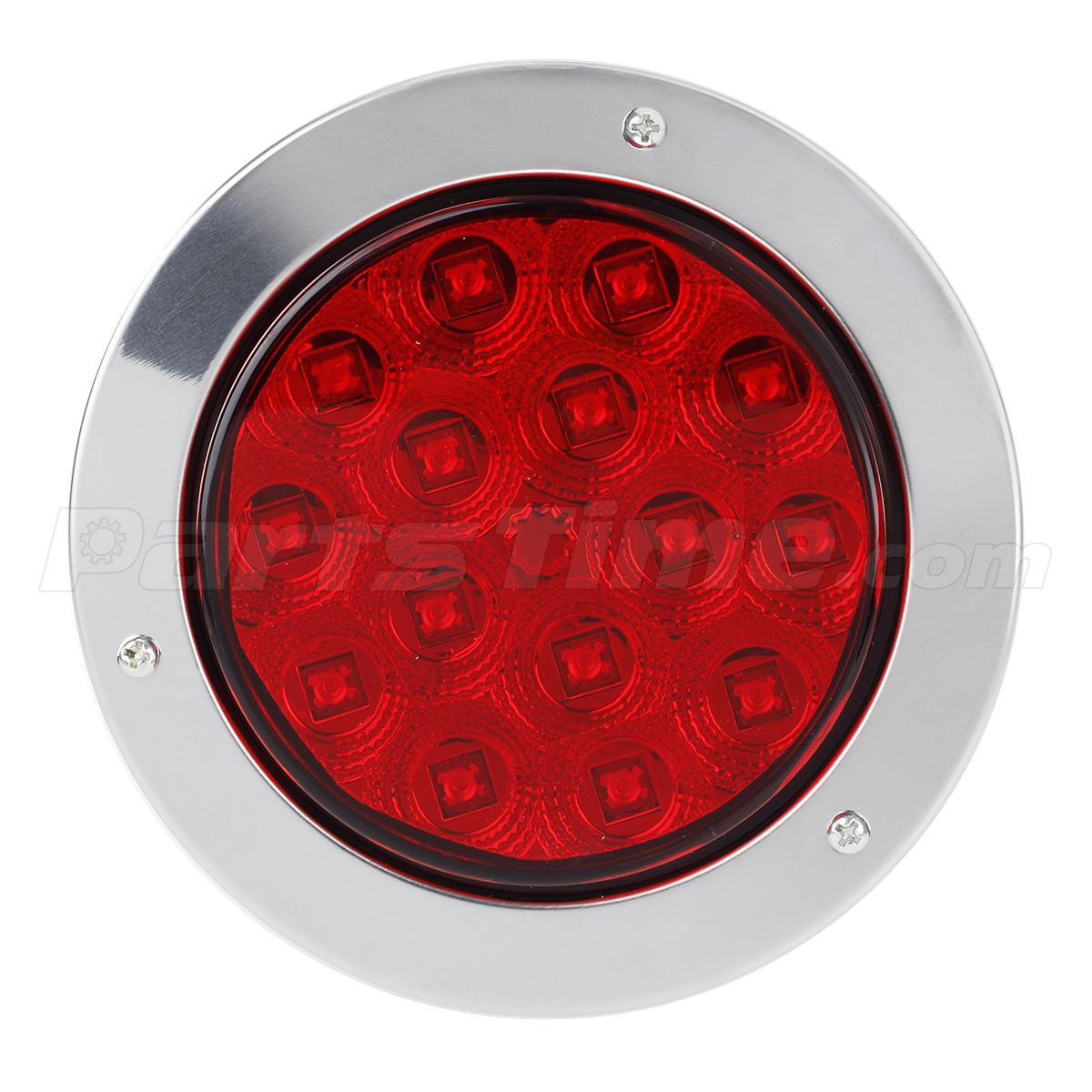 1pcs Red 15 Led 4 U0026quot Round Trailer Truck Stop Turn Brake