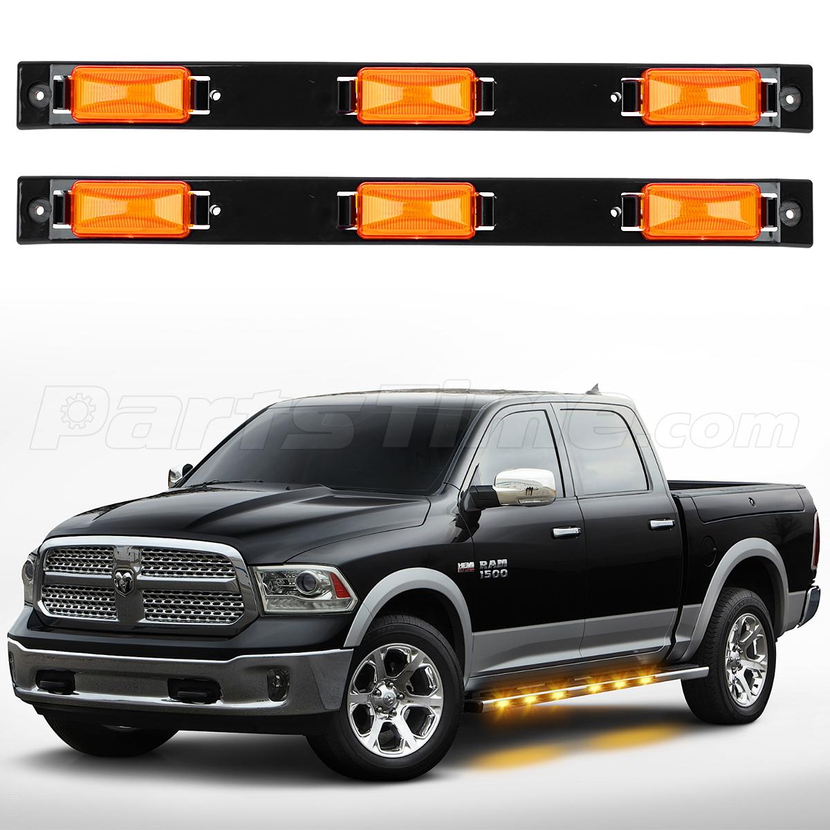 2x 17" Amber Side Step Light Bar Running Board Light Bar Identification